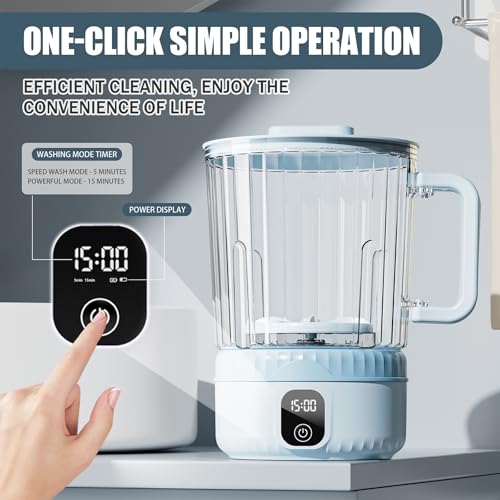 Image of Underwear Washing Machine, Upgrade 2.5L Mini Portable Washing Machine, Mini Washer Deep Cleans Small Clothes for Apartment, Dorm, RV, Travel & Hotel Use (Blue)