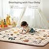 COMOMY Alfombra Bebe Acolchada Plegable 127x127x2,5 cm, Colchoneta Bebe Suelo Lavable para Parque Infantil, Tapete Antideslizante para Gateo y Juegos de Bebés, Niños - Beige #5