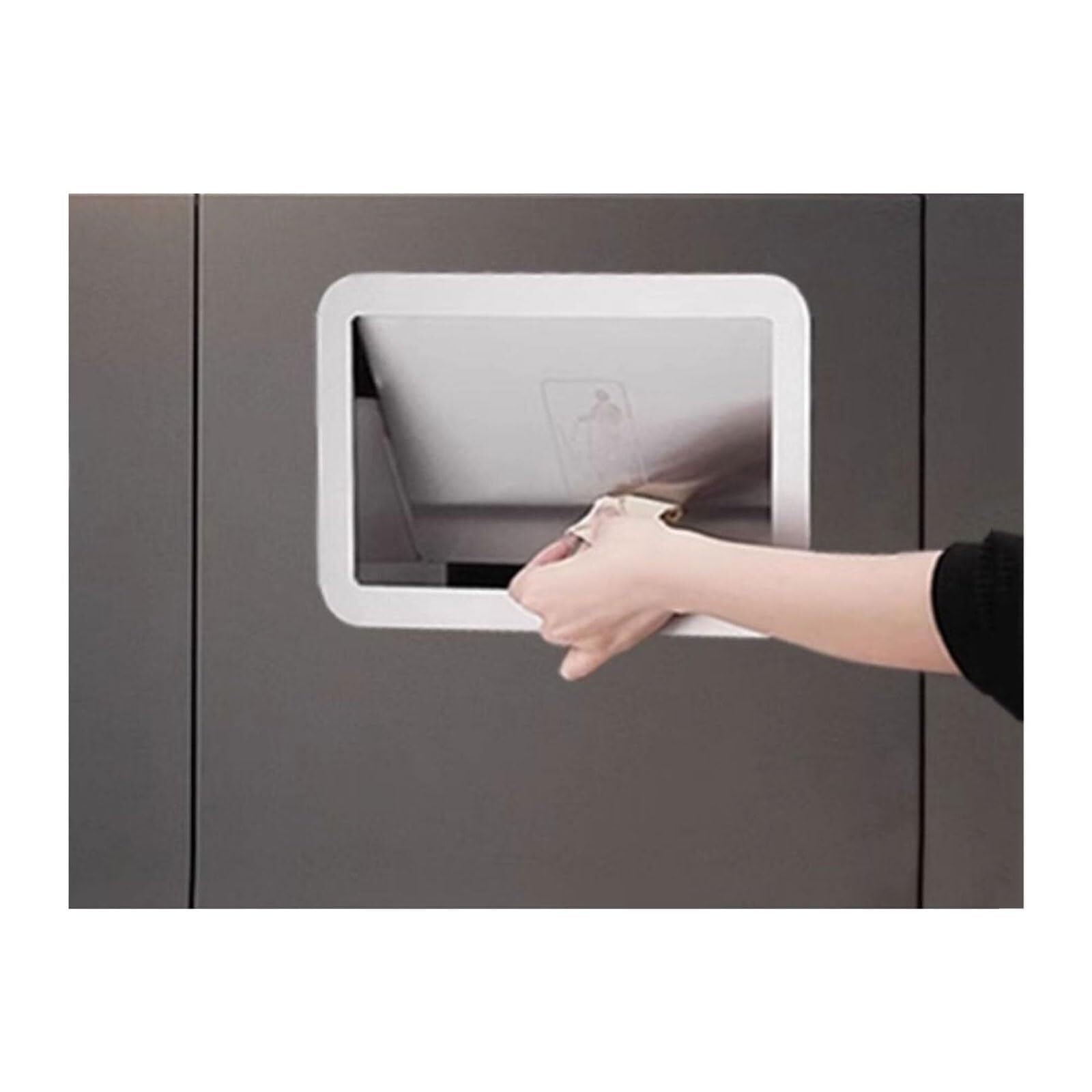 DFGHNBVC Trash Can Lid 304 Stainless Steel Trash Chute Cover Side Mount Trash Chute Flip Panel Lid Recessed Trash Bin Lid Trash Grommet,Silver-230X175Mm