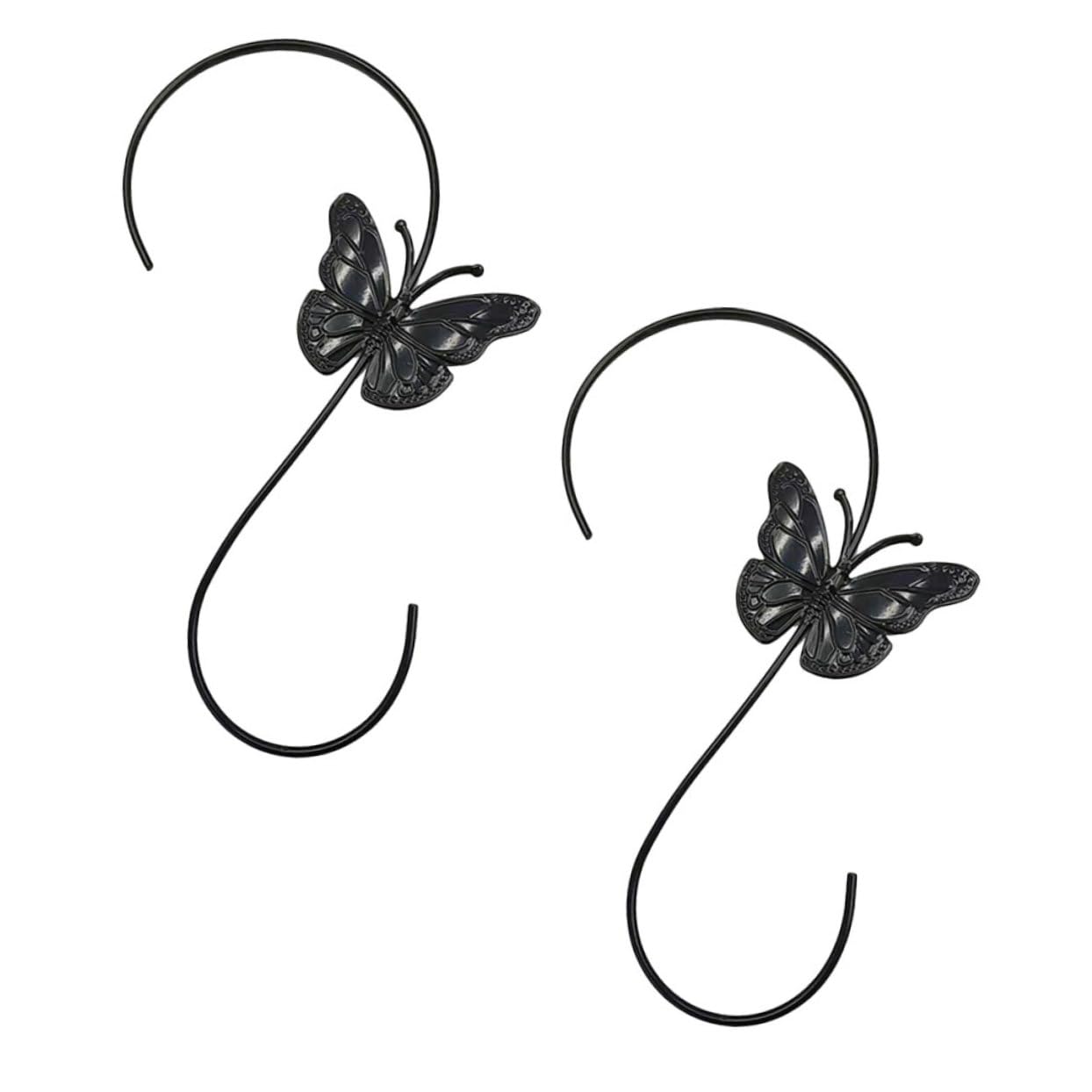 Mikikit 2pcs Butterfly Hook Bird Feeder Hangers Plant Hangers Outdoor Hanging Plant Bracket Outdoor Plant Hanger Hanging Basket Hooks Wall Plant Holder Plant Hanger Bracket