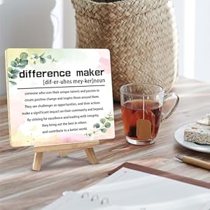 Thank You Gifts for Women Men, Difference Maker Definition Home Office Decor, Wood Plaque with Wooden Easel, Appreciation Gifts for Teacher Boss Leader Coworker - D04 Thank You Gifts for Women Men Difference Maker Definition Home Office Decor Wood Plaque with Wooden Easel Appreciation Gifts for Teacher Boss Leader Coworker D04