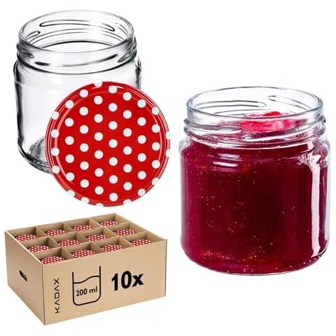 KADAX 200 ml Glass Preserving Jars Set Cover