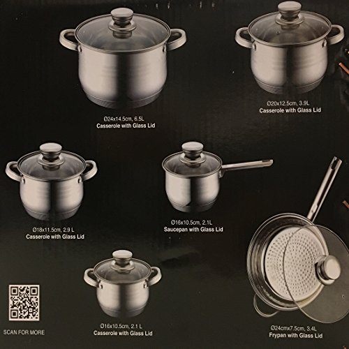 Juego de utensilios de cocina Royalty Line de acero inoxidable de 12 piezas
