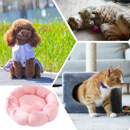 Lit chaud pour chat en peluche lavable - Panier doux forme grotte fleur - 5