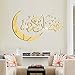 YE&ZI Muslimischer Islam Eid Mubarak Ramadan Acrylspiegelaufkleber Wandaufkleber, Ramadan Eid Wandkunstdekor, glänzendes poliertes islamisches Wandkunstdekor (Gold)