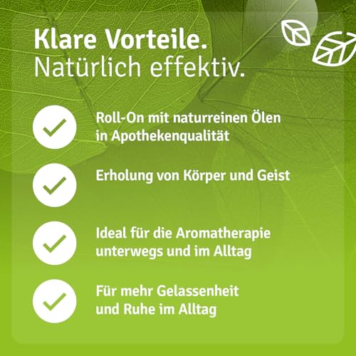 Casida Roll-On 'Ruhe & Entspannung' - Anti-Stress Duft Roll-on für Körper, Geist und Seele - Duftöl, Aromaöl, Ätherisches Öl für die Aromapflege unterwegs - 10 ml