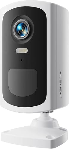 MUBVIEW Cámaras de seguridad inalámbricas para exteriores, cámara de batería inteligente 2K, cámaras para seguridad del hogar con foco y alarma de