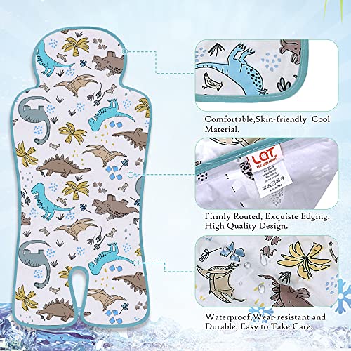 Image of Gel Car Seat Cooler Pad,1 Pcak Double Sides-Universal Baby Stroller Ice Cushion,Summer Cooling Seat Liner,Multifunctional Suitable for Baby Dining Chair,Child Safety Seat(Dinosaur + Elephant)