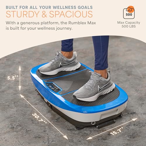 Image of Lifepro Rumblex Max 4D Vibration Plate Exercise Machine - 3 Motors, 500 lb Capacity Whole Body Vibrating Platform Machine with Resistance Bands - Vibration Plate for Lymphatic Drainage & Muscle Toning