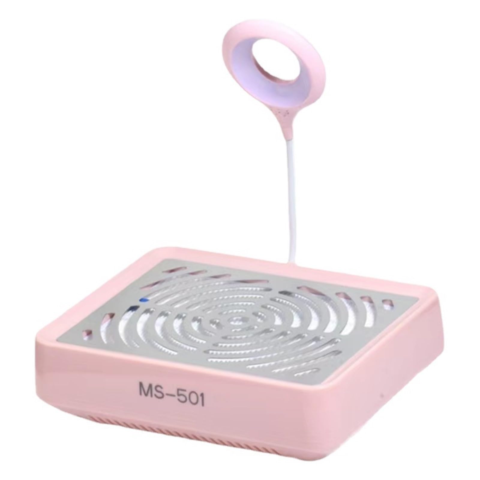 Aspiratore per polvere per unghie, Aspirapolvere portatile dentale da 40 W con lampada USB regolabile potente raccoglitore di polveri scrivania muto estrattore attrezzatura laboratorio(Pink)