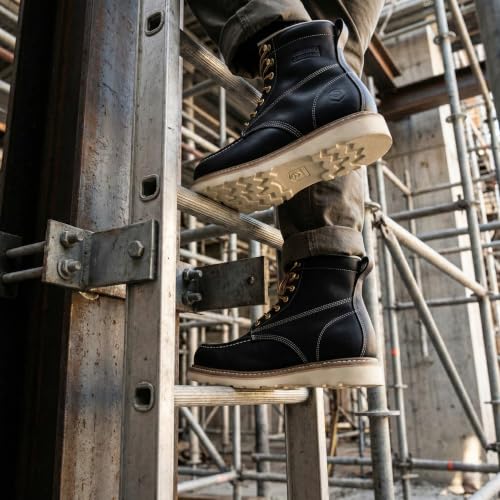 Image of SUREWAY 6in Moc Toe Work Boots for Men, Wedge Sole, Steel /Soft Toe