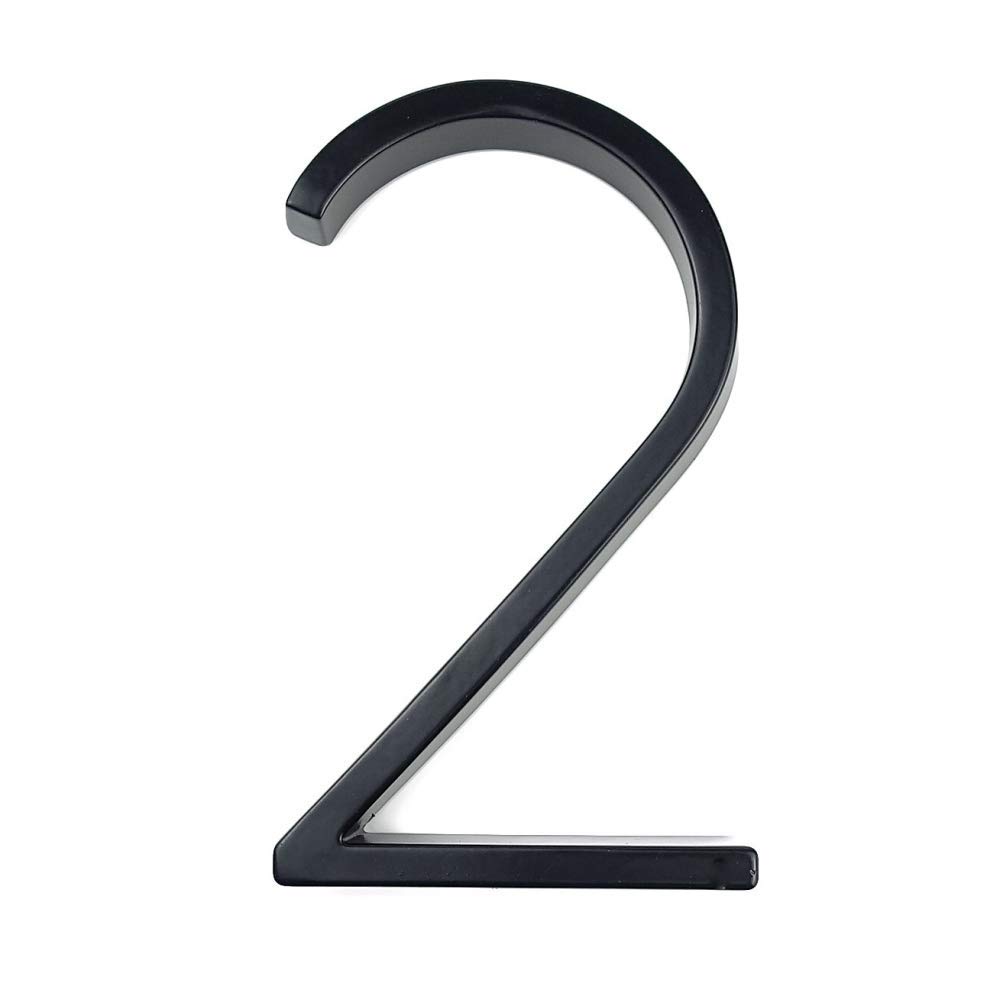 5 Inch 12Cm 3D Floating House Plaque, Door Number and Letters Sign Modern Building Outdoor Address Name Plate, Black, Alloy Anti-Rust, Big Enough, Easy To Read