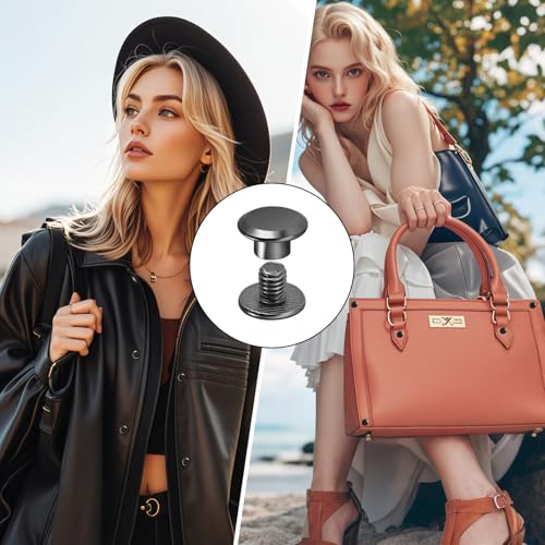 MirraSwit 140 Stück Chicago Binding Schrauben, Chicago Schrauben, M5 x 4/5/6/8/10/12/15mm Buchschrauben, Gürtelschrauben für Leder für DIY Leder Dekoration, Taschen, Handwerk, Geldbörse (grau)