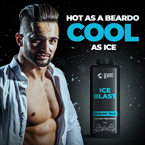 Image of Beardo Ice Blast Talc powder for men | INSTANT ICY COOLING Talcum Powder Men | Combat heat with Menthol 250g