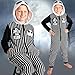 Disney Stitch Girls One Piece Pajamas with Hood, Fleece Sleepsuit - Kids Gift (Black/White Jack, 9-10 Years)