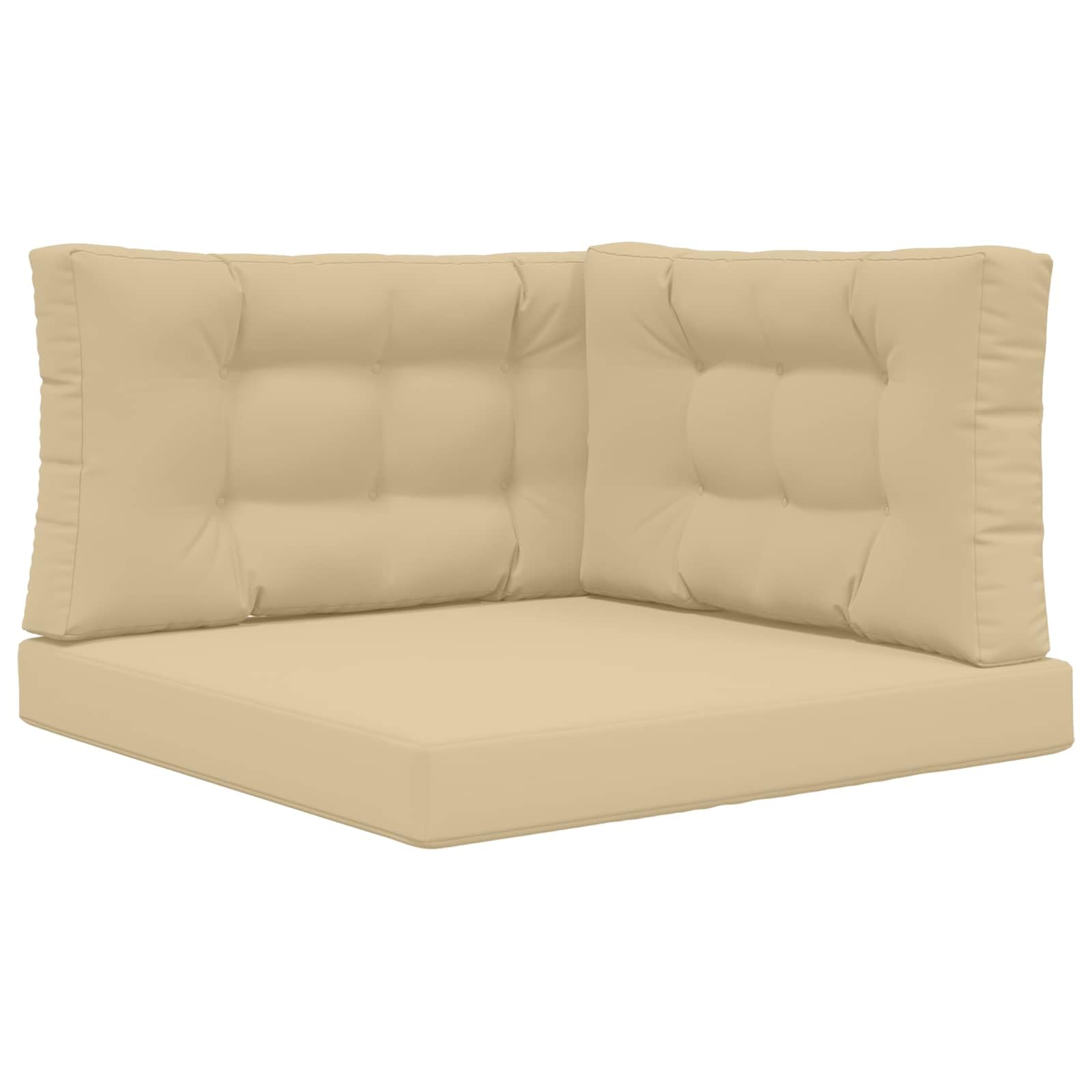 Coussins de canapé extérieur polyester beige lot de 3 pour chaise de jardin et balcon