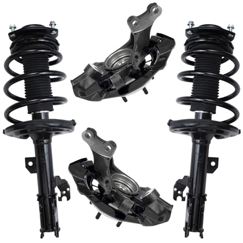 Image of Detroit Axle - Front Steering Knuckles & Wheel Hub Bearings Struts with Coil Springs Replacement for Toyota Camry - 4pc Set