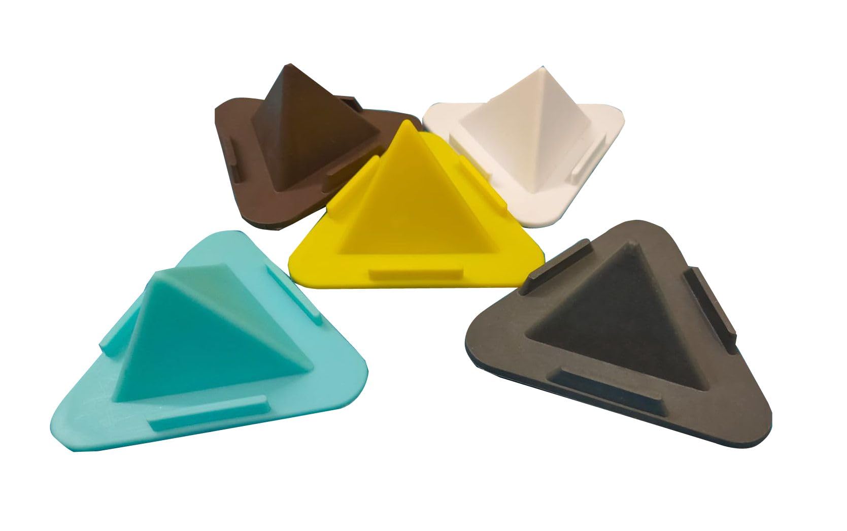 Vemat Enterprises Portable Three-Sided Triangle Desktop Stand Universal Phone Pyramid Shape Holder Desktop Stand (Multi Color) (Pack of 3) Mobile Holder-picture-32
