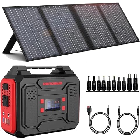 250Wh Portable Power Station with 60W Solar Panel, Solar Generator Outdoor Backup Battery Supply with AC Outlet for Tent Camping, Home Emergency, Traveling, RV Trip Cover