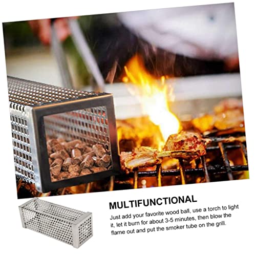 Toyvian Tubo De Ahumador De Acero Inoxidable para Barbacoa Herramientas para BBQ 6 Pulgadas Accesorios para Parrilla Compatible Parrillas De Gas y Eléctricas Adecuado para Ahumar Verduras y Carnes - imagen 4