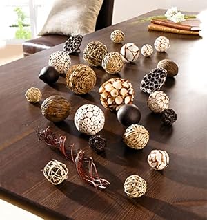 Decorative Set of 25 Natural Balls25 Balls