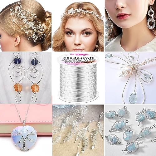 modacraft 26 gauge wire for jewelry making with multipurpose piler 3281 ft04 mm craft silver jewelry wire tarnish resistant copper beading making supplies and crafting silver