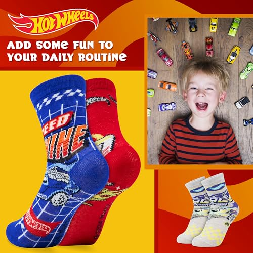 Hot Wheels Boys Calf Socks, 5-Pack Kids Crew Socks - Gifts for Boys3