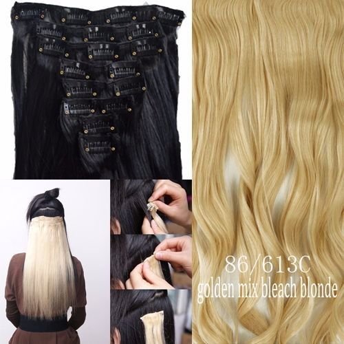Real 8PCS Clip In Hair Extensions Piece Hair Extention 100 Natural