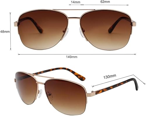 Miniatura 5 de VITENZI Anzio - Gafas de sol con lectores para hombres y mujeres, gafas teñidas de sol para lectura de aviador, M