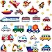 YUESEN Transporte Coches Vehículos Pared Adhesivo 2 Pcs Transportes Vinilo Pegatinas Decorativas Adhesiva Pared Dormitorio Salón Guardería Habitación Infantiles Niños Bebés