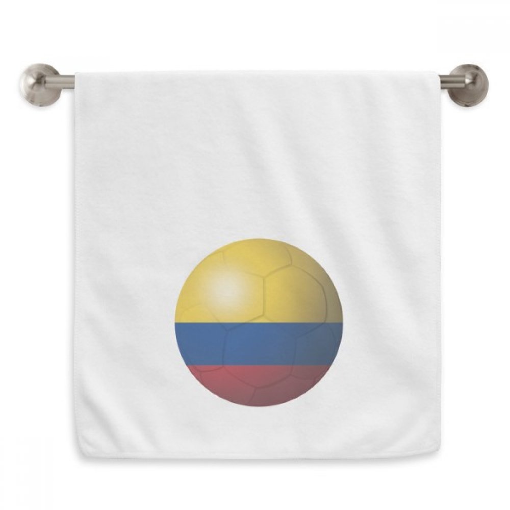 Serviette football Colombie 13x29 pouces en coton blanc moelleux