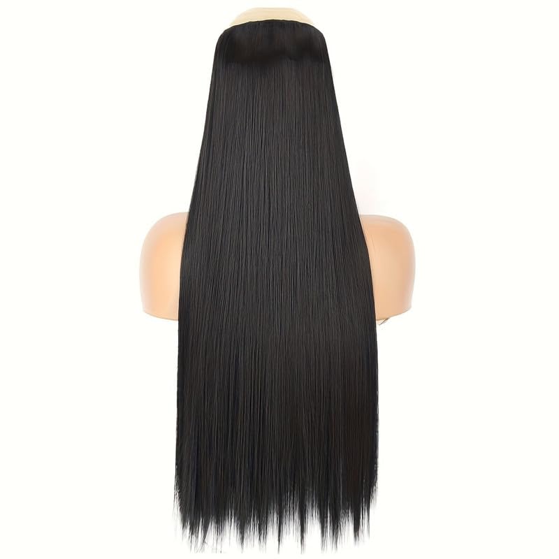 Image of 24 inch Heat Resistant Clip In Synthetic Straight Hair Extensions - Synthetic Hair Extension /Ponytail Long Braided Ponytail With Elastic Hair Ties Synthetic Hair Extensions (Style 9)