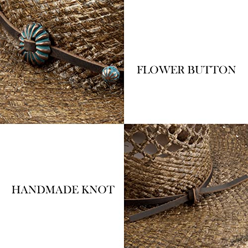 Mix Brown Western Hats For Women Cowboy Outback Raffia Sun Hat Cowgirl Summer Beach Hats Shapeable Wide Brim #TOP3