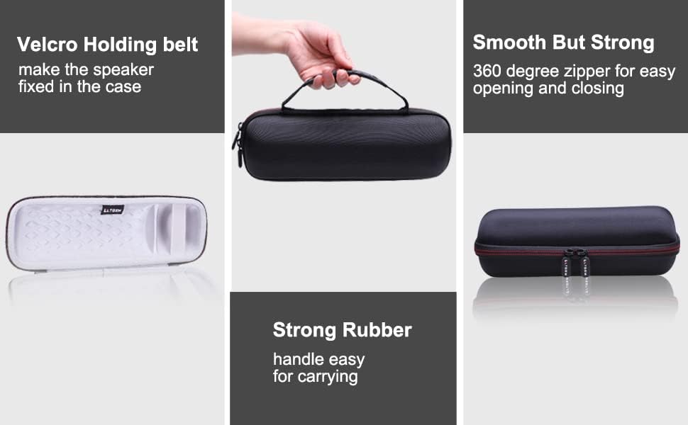 LTGEM EVA Hard Carrying Case Compatible with JBL FLIP 7/6/5/GRIP Waterproof Portable Speaker - Gray - Image 3