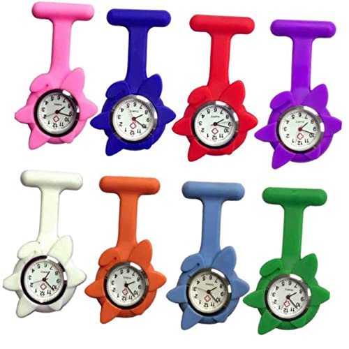 COSMEVIVI ぶら下げ時計 花 女性の腕時計 格納式 ウォッチ リトラクタブル 卒業生 を見る フォブウォッチ ラペル 金 2番 女性用ナースウォッチ 紫の,purple