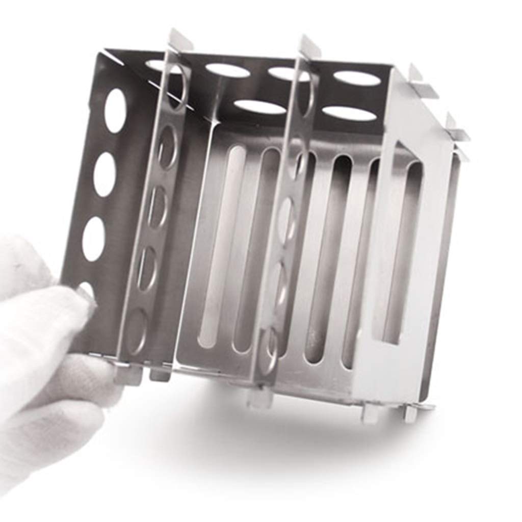 Réchaud de camping Réchaud à bois en titane pur pliable portable Réchaud à alcool léger pour le camping en plein air Randonnée Pique-nique BBQ Réchauds de camping ( Couleur : Argent , Taille : 9.2*9