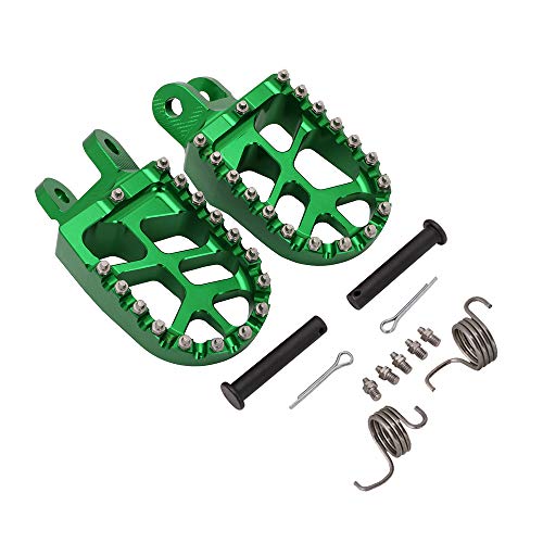 Image of JFG RACING Dirt Bike Foot Pegs for KLX300R /KLR650 /KLX250 /XR650L /CR80R | CNC motorcycle rest footpegs,for KLX300R 97-07 20-24 /KLR650 87-07 /KLX250 06-20 /XR650L 92-24 /CR80R CR80RB CR85R CR85RB,green