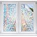 STATINT Rainbow Window Film Privacy, Decorative Stained Glass Film, Static Cling UV Blocking Non-Adhesive Window Stickers for Home Door Decals,17.3 Inch X 6.5 Feet