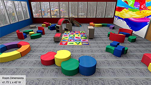 Image of Sprogs 12 inch H Structured Quarter Round Stool -Flexible Modular Collaborative Soft Seating for Office, Home, Lounge and School Classrooms with Durable Frame -Green