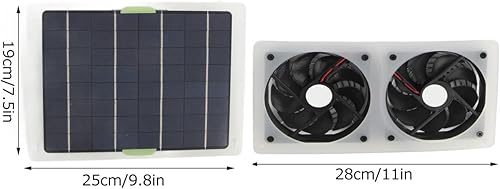 Miniatura 3 de DAUERHAFT Ventilador solar de 100 W, ventilador de escape solar compacto y ventilador de gallinero para invernaderos, casas de perros, cobertizos