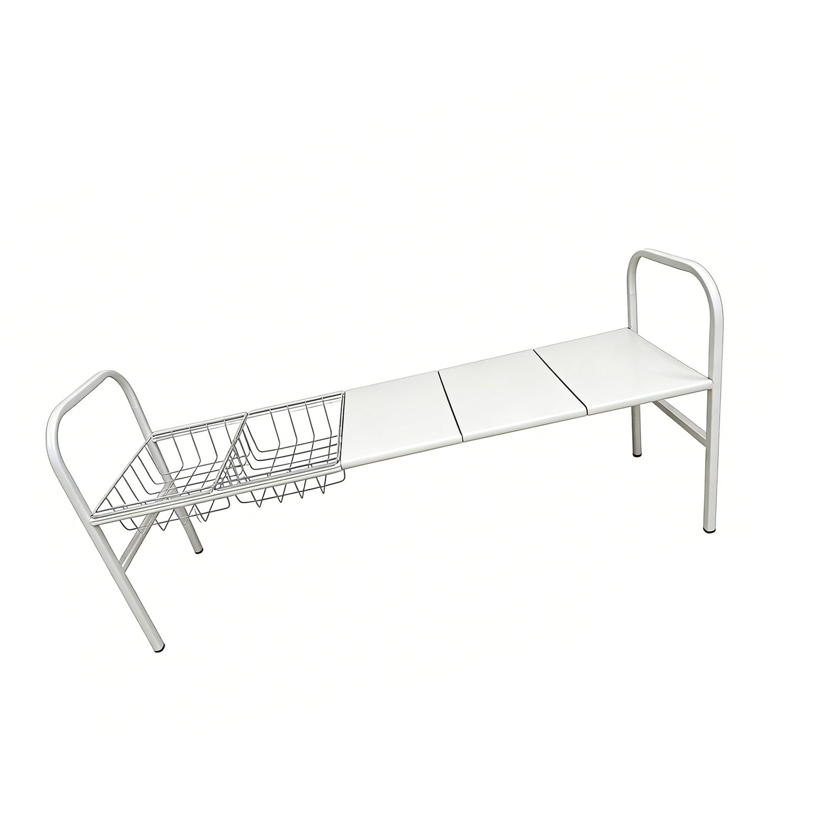 TQUXNGA Expandable Carbon Steel Kitchen Shelf with 3 Plates 2 Wire Baskets Space Saving Design Store Planner