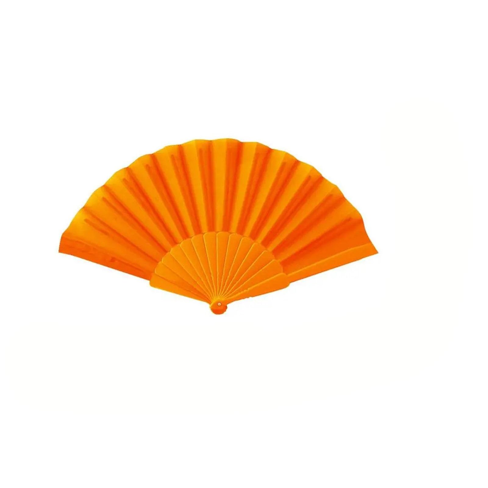 DYMKIE Plastic Bone Dance Fan Tai Chi Fan Kung Fu Performance Hand Folding Stage Wedding Party Decor(Orange)
