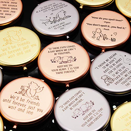 Muminglong Inspirational Little Bear Quotes And Saying Frosted Travel Beauty Makeup Mirror For Sister Friends Girls Daughter，Birthday, Christmas Ideas For Her-You Are Braver (Gold) #TOP6