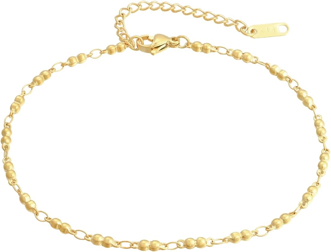 Anklets Set 8.2"+2" Adjustable, Stainless Steel Ankle Bracelet for Women Dolphin Jewelry Gift - Image 3