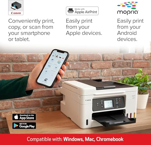 Image of Canon MAXIFY GX4020 All-in-One Printer with 2-Years Ink Included for Home Office, Small Business, Labels and Efficient Wireless Printing (5779C002) + Printer Cable + Cleaning Kit + More (9pc Bundle)