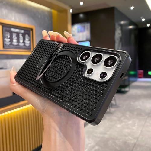 For Galaxy S25 Ultra �p �P�[�X ��p ���M MagSafe�Ή� ���@�\360�x��]�X�^���h �c�����Ή� �ϏՌ� ���b�V���\�� �X�^���h�@�\ �����O�t�� �M�����N�V�[S25 Ultra �P�[�X �}�O�Z�[�t�Ή� �ԍڃz���_�[�Ή� �������