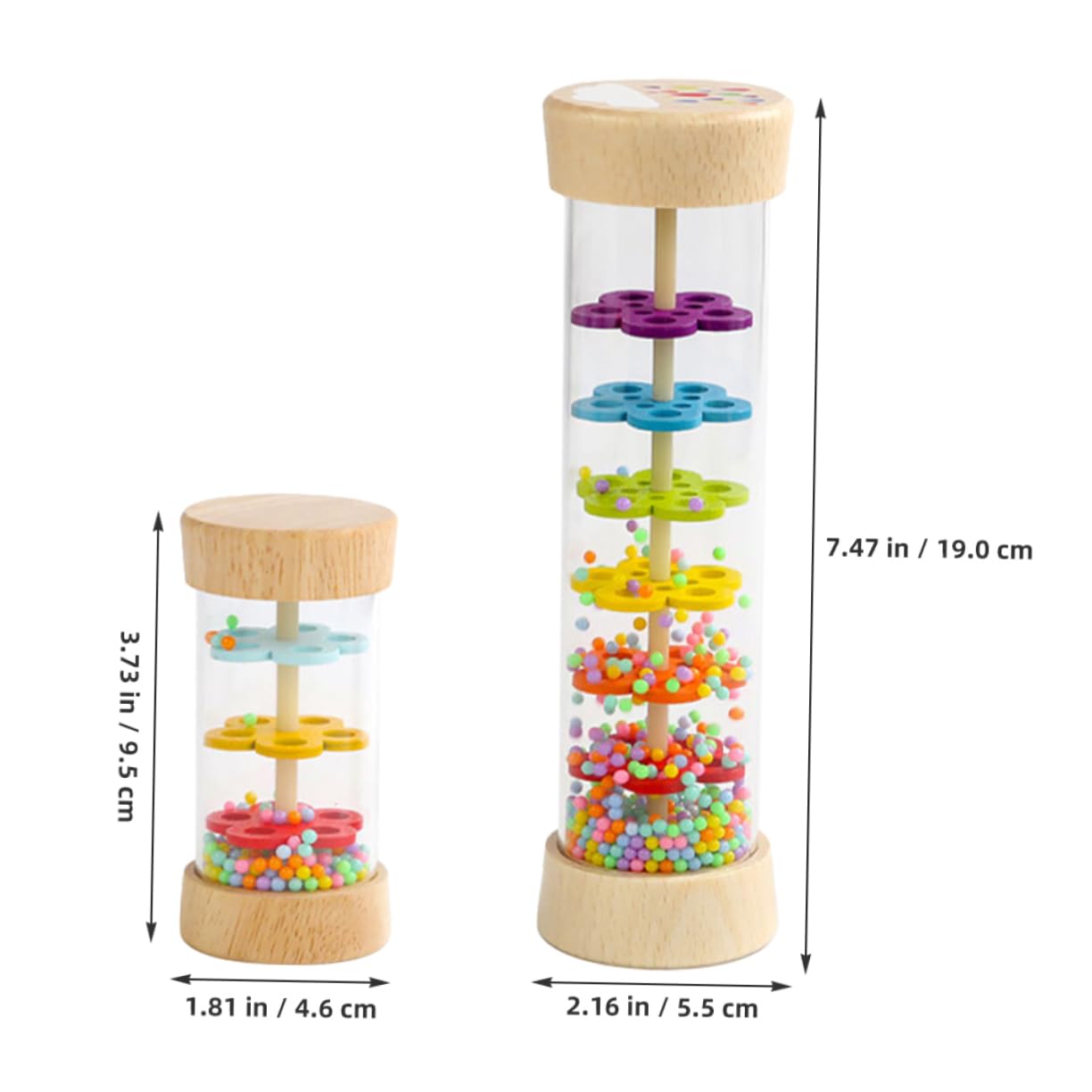 ULDIGI 2Pcs Rain Stick Sensory Cognitive Plaything for Early Learning Realistic Rain Sound Simulation Enhances Motor Skills and Sensory Experience for Music