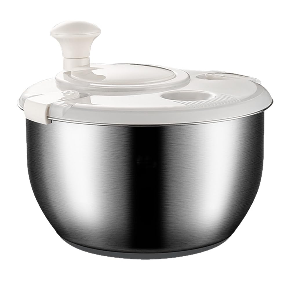 CTRLZS Stainless Steel Salad Spinner, Fruit Washer, Lettuce Washer, Quick Design for Household Use on Vegetables and Pasta