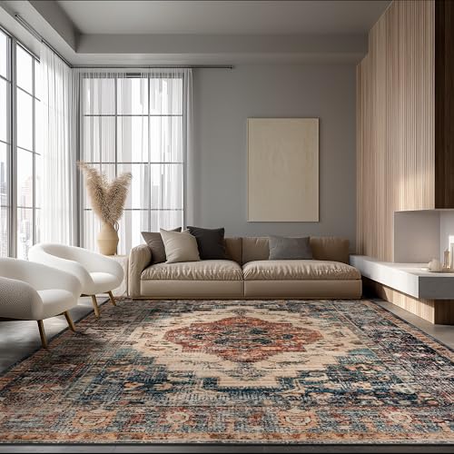 Image of Ruaruarug Washable Area Rug 8x10 for Living Room, Ultra Soft, Brown