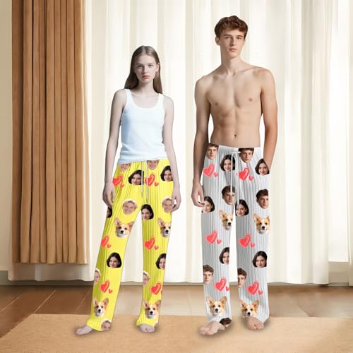 Personalized Pajama Pants For Men Women,Custom Pajama Pants With Photo Face,Funny Grad Birthday Gifts For Men Women3